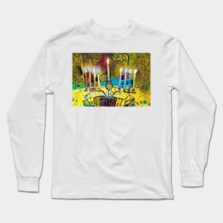 Bright Lights Menorah Long Sleeve T-Shirt